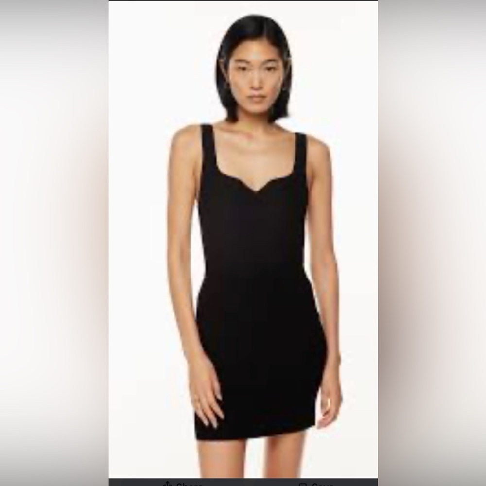 Black Babaton Sculpt Knit Notch Dress
